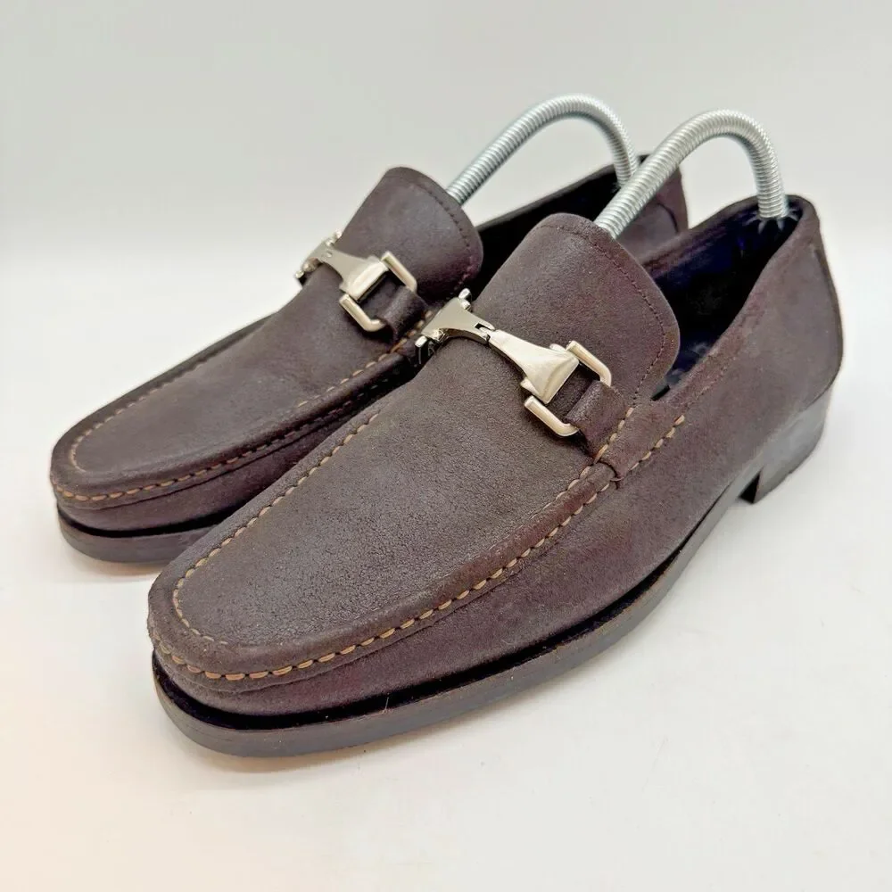 Allen Edmonds Fiesole Horse Bit Loafer Men's 9.5D Dark Brown Waxed Leather Shoes